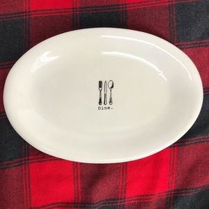 Rae Dunn dine small oval icon plate silverware